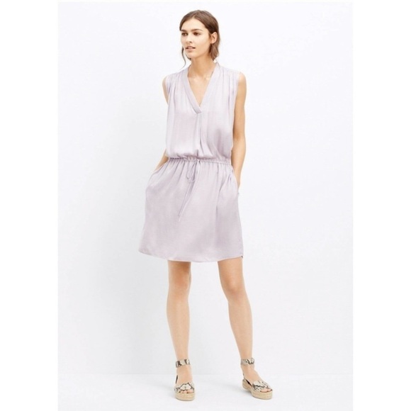 Vince Sleeveless Lavender Satin Dress with Pockets Women’s Size XS - Picture 8 of 9